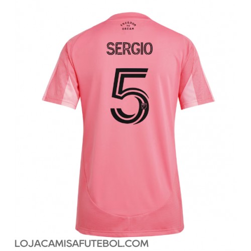Camisa de Futebol Inter Miami Sergio Busquets #5 Equipamento Principal Mulheres 2025-26 Manga Curta